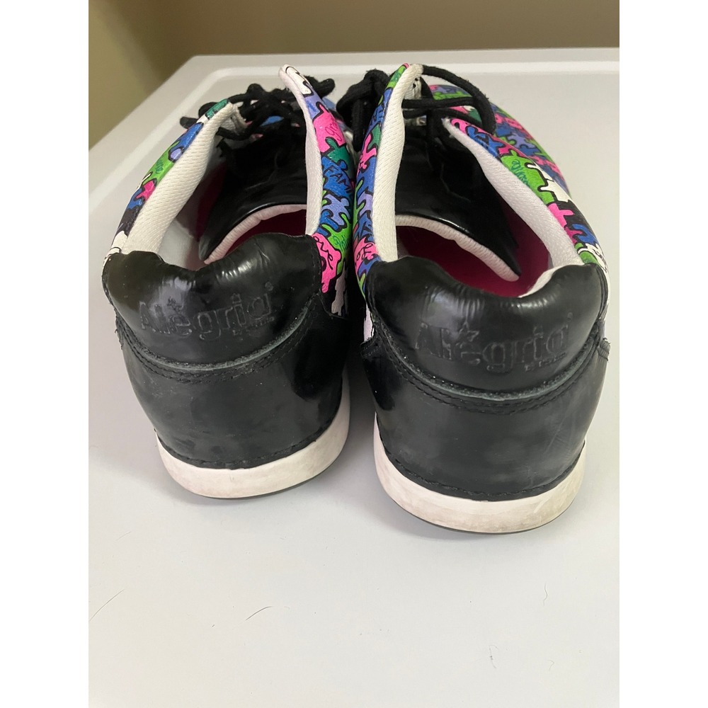 Alegria Essence ESS-302 Puzzle Print Leather Sneakers Womens 40 Multi Color Lace - Picture 5 of 9